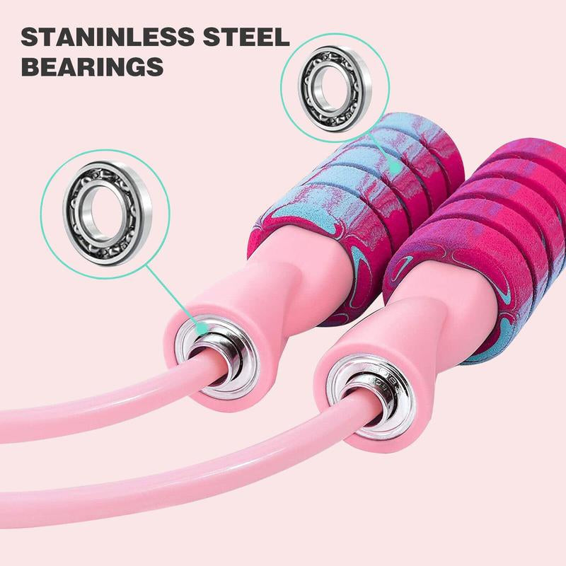 Jump Rope with 2 in 1 Training Adjustable Ropeless Skipping Rope Fitness Weighted, Adjustable Weighted Cordless Jumping Rope for Kids Men Women, Cardio, Crossfit