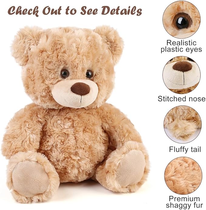 Teddy Bear Small Brown Bear Cute Stuffed Toy Gifts for Children Girls