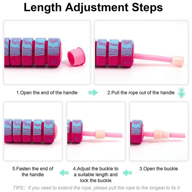 Jump Rope with 2 in 1 Training Adjustable Ropeless Skipping Rope Fitness Weighted, Adjustable Weighted Cordless Jumping Rope for Kids Men Women, Cardio, Crossfit