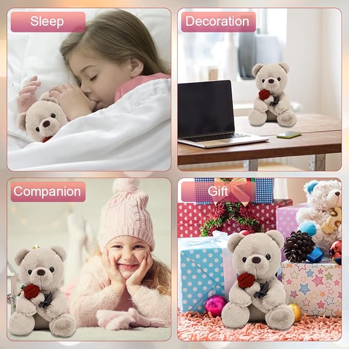 Teddy Bears, Rose Stuffed Toy, Decorative Room Cushion