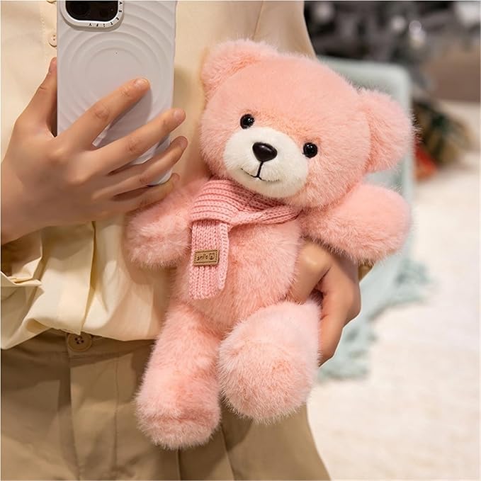 Teddy Doll with Scarf, Sitting Bear Plush Toy