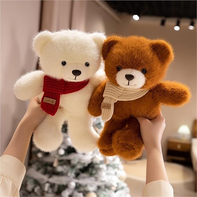Teddy Doll with Scarf, Sitting Bear Plush Toy