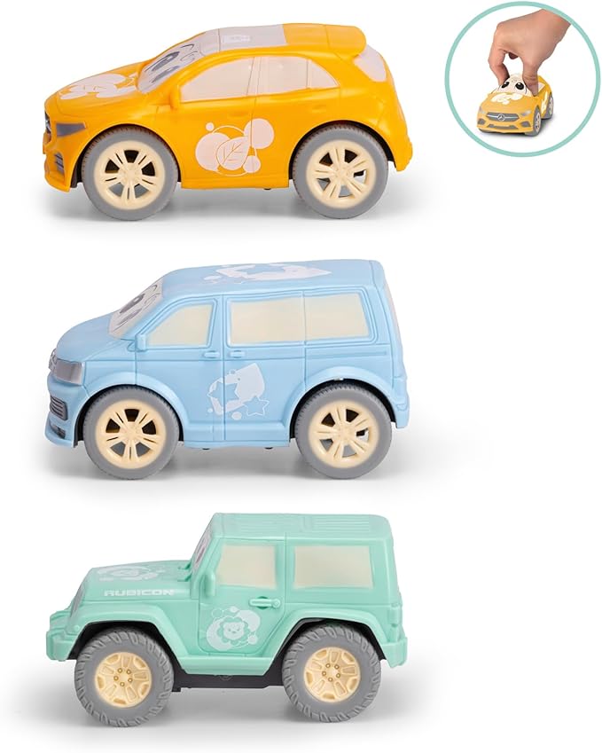 Wind-Up Car from 1 Year with Retraction and Soft Material for Squeezy