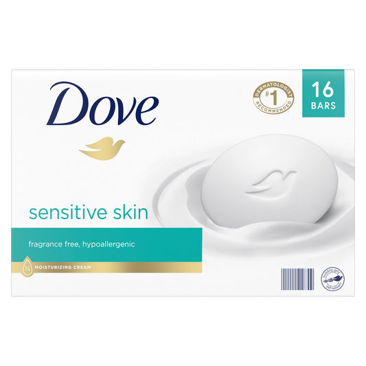 Moisturizing Beauty Bar Soap Sensitive Skin, 3.75 Oz, 16 Bars