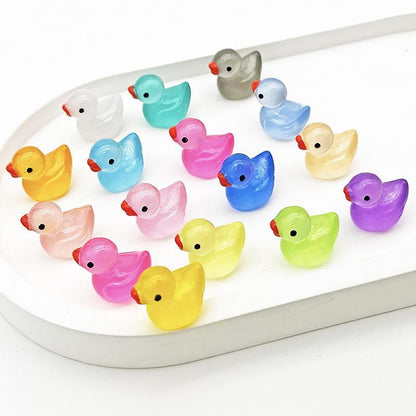 Mini Tiny Ducks, Little Duck Figures, DIY Toy Mini Resin Ducks, Plastic Small Miniature Ducks, Bulk for Dollhouse Decor, Micro Fairy Garden Landscape Aquarium Tiny Toys, Christmas Gift