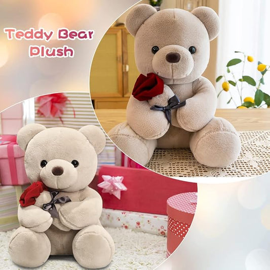 Teddy Bears, Rose Stuffed Toy, Decorative Room Cushion