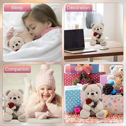 Teddy Bears, Rose Stuffed Toy, Decorative Room Cushion